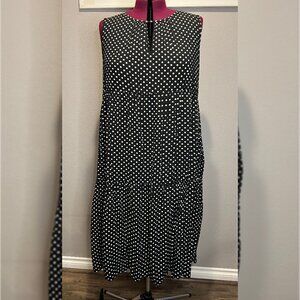 Suzanne Betro Sleeveless Midi Polka Dot Dress Size 3X